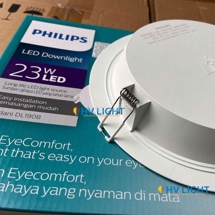 Đèn âm trần phòng khách Philips 23W phi 200mm