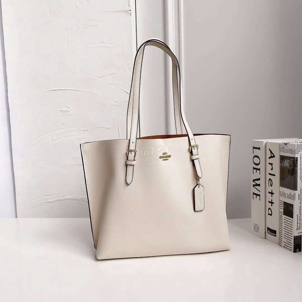 Túi xách Coach Mollie Tote Da Trắng kem. Mua bán Túi xách tại Quận Gò Vấp Tp Hồ Chí Minh được đăng bởi Anh Ba  Hàng hiệu tuyển Chuyên bán Online uy tín hình 1
