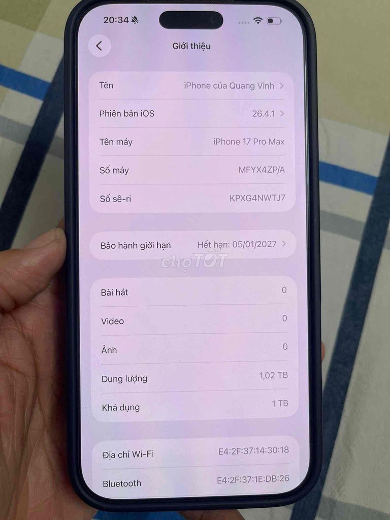 Apple iPhone 17 Pro Max 1TB ZP/A Như mới. Mua bán Điện thoại tại Quận Bình Tân Tp Hồ Chí Minh được đăng bởi A vinh hình 1