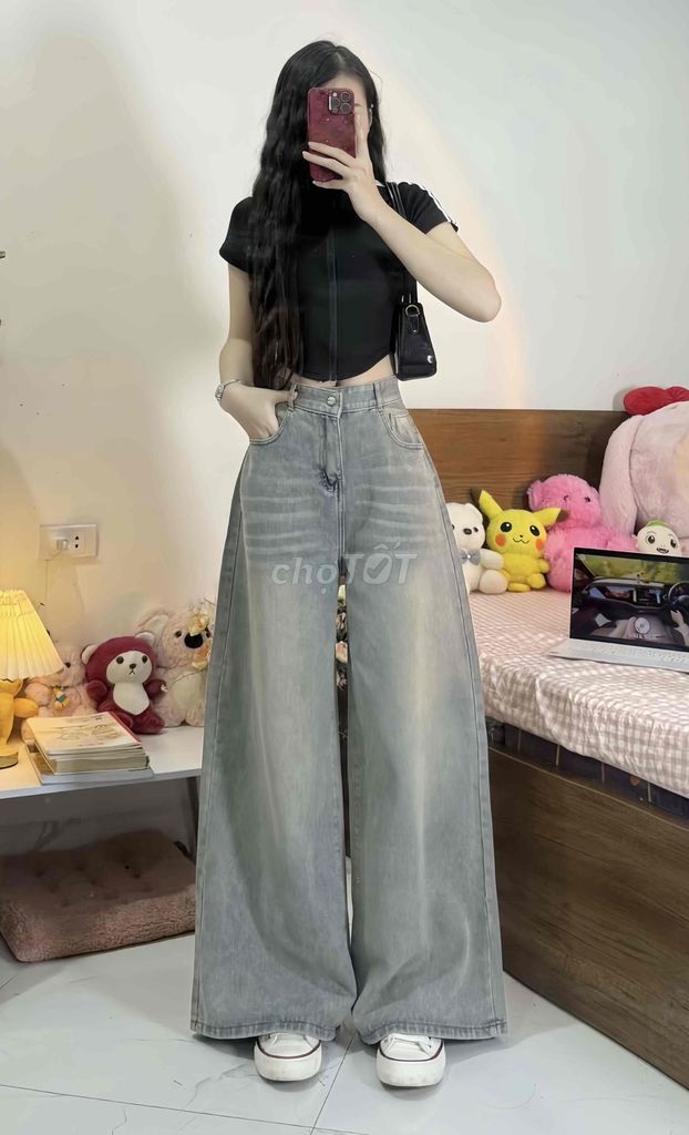 Quần jean nữ suông ống rộng của Miaa jeans. Mua bán Quần áo tại Quận Bình Tân Tp Hồ Chí Minh được đăng bởi vừa ngủ vừa pass đồ hình 1