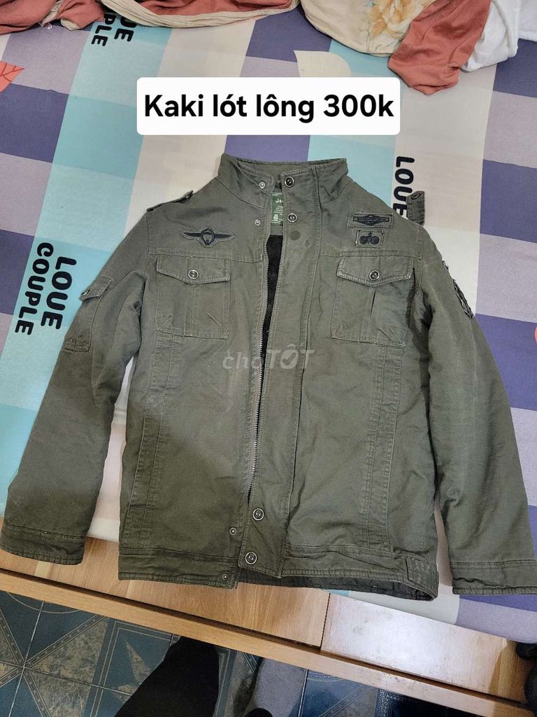 Áo kaki lót lông size XL mặc ít lần