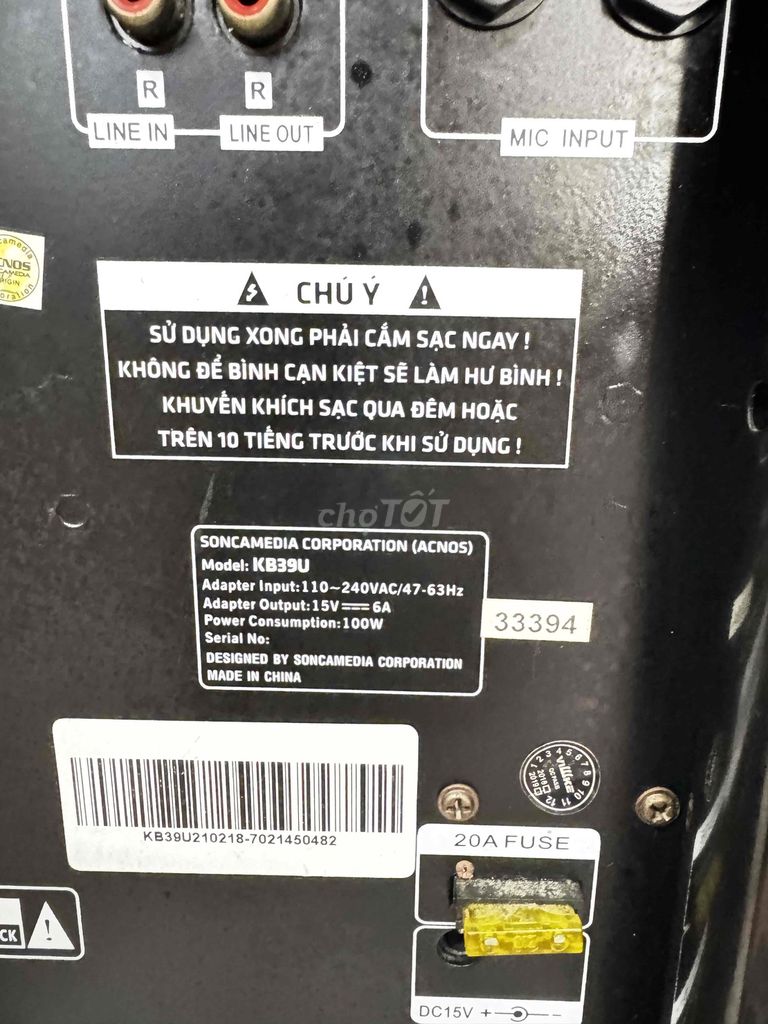 Loa karaoke SONCAMEDIA KB39U Đen, Cam. Mua bán Tivi, Âm thanh tại Quận Bình Tân Tp Hồ Chí Minh được đăng bởi Huỳnh Hiếu hình 1