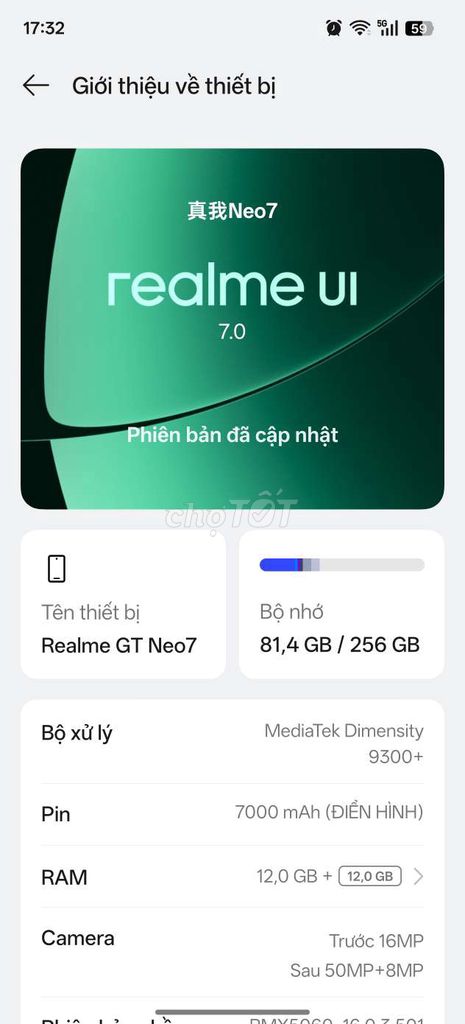 Realme GT Neo7 256GB Trắng. Mua bán Điện thoại tại Quận 8 Tp Hồ Chí Minh được đăng bởi le tran phuc hình 1