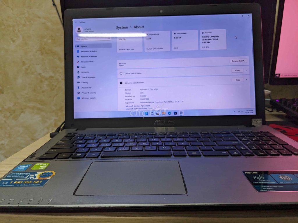 Asus X550L i5 15.6 inch 8GB/SSD 240GB. Mua bán Laptop tại Thành phố Thủ Đức Tp Hồ Chí Minh được đăng bởi Thien hình 1
