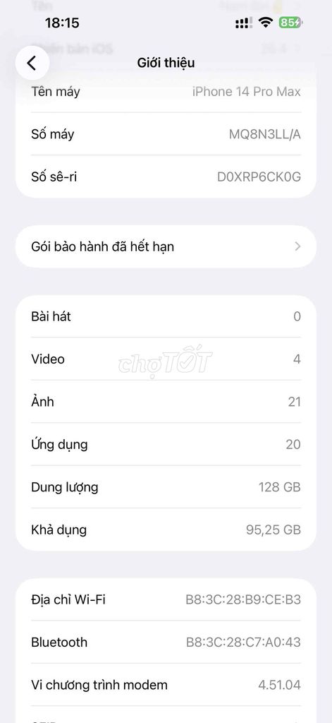 Apple iPhone 14 Pro Max 128GB Đã dùng. Mua bán Điện thoại tại Huyện Khoái Châu Hưng Yên được đăng bởi Nam hình 1