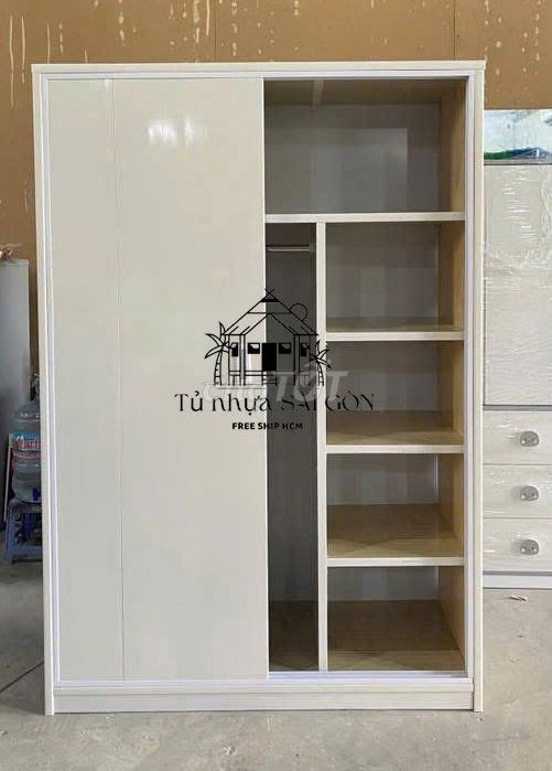 Tủ quần áo Nhựa Đài Loan Cửa lùa 1m8x1m23x45cm. Mua bán Tủ, kệ gia đình tại Quận 8 Tp Hồ Chí Minh được đăng bởi Nội thất giá xưởng hình 1