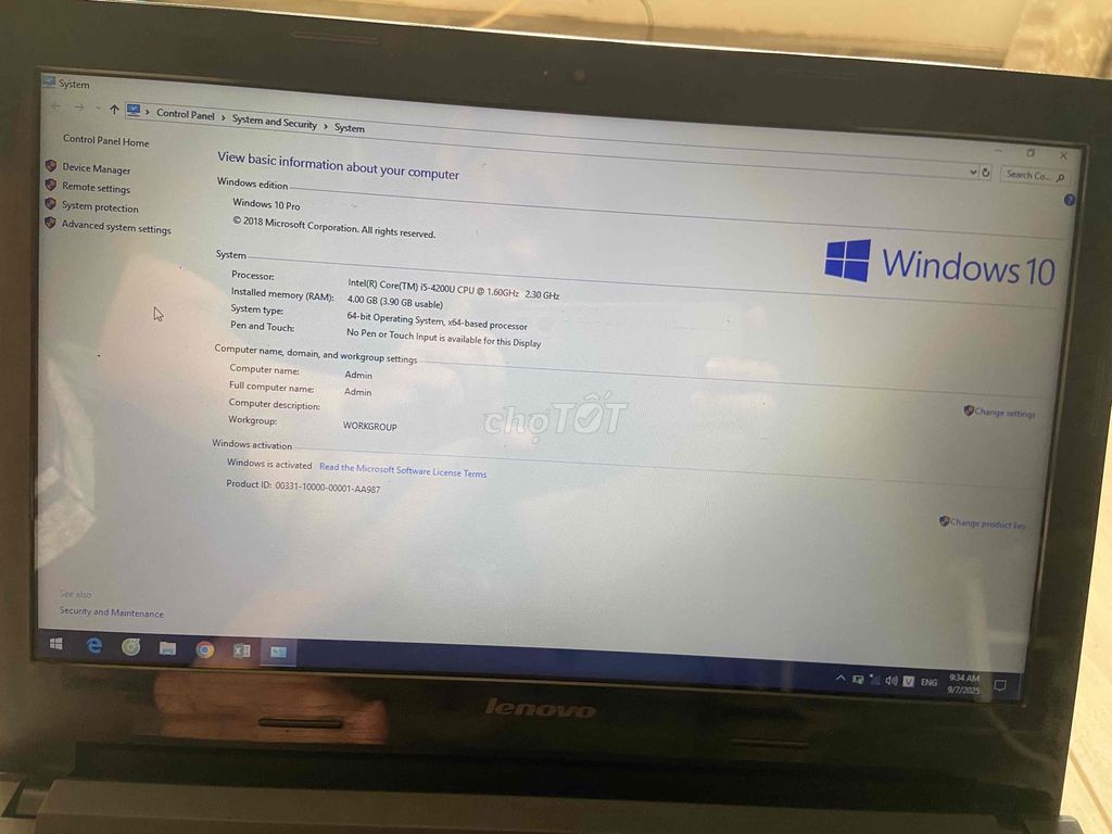 laptop lenovo i5/4g/ssd128g đầy đủ chức năng.. Mua bán Laptop tại Quận Bình Thạnh Tp Hồ Chí Minh được đăng bởi myhome hình 3