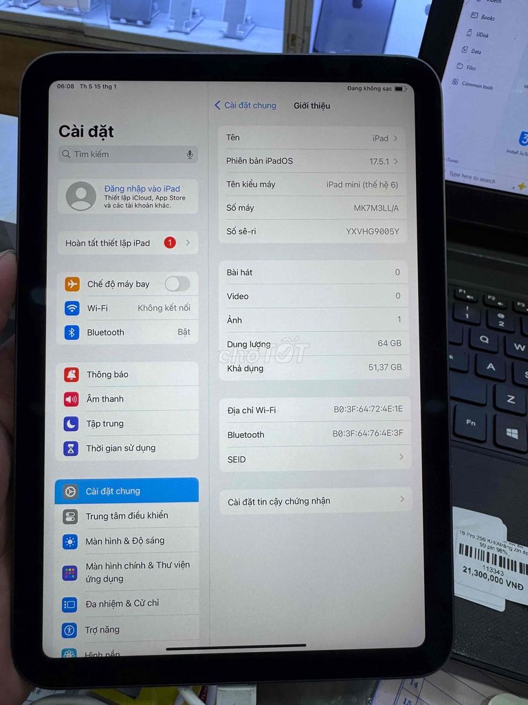 Apple iPad mini 6 64GB Wifi 99%. Mua bán Máy tính bảng tại Quận 6 Tp Hồ Chí Minh được đăng bởi QUỐC THIÊN BÁN GÓP 0 ĐỒNG  hình 1