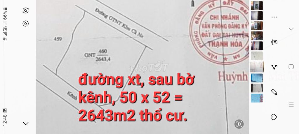 Bán 2 Miếng thổ cư, gần nhau, đường xe tải, Bình H Hưng, Đức Huệ, LA