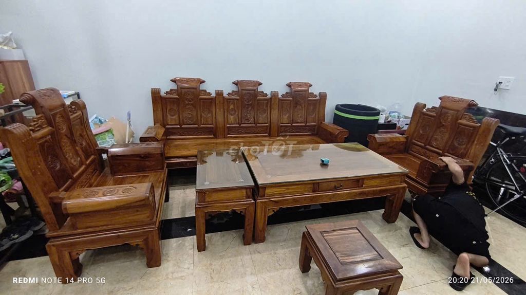 Bộ bàn ghế gỗ tự nhiên 6 món. Mua bán Bàn ghế tại Quận Lê Chân Hải Phòng được đăng bởi Hr Taiyo hình 1