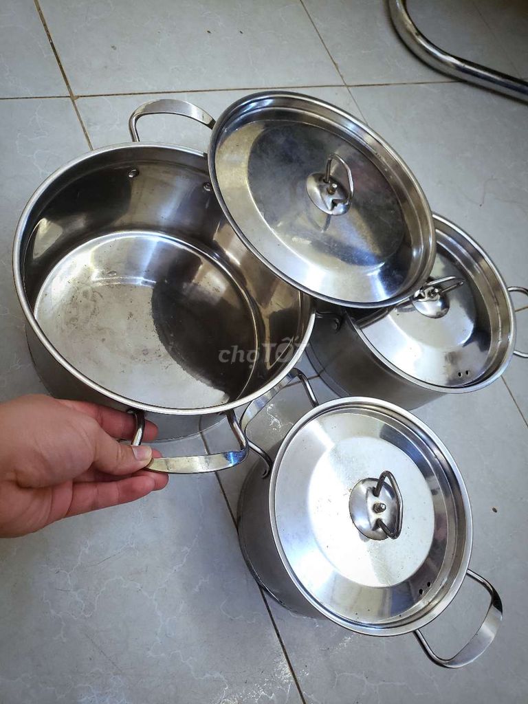 Bộ nồi Ecosun Inox 3 đáy 18-20-24cm. Mua bán Dụng cụ nhà bếp tại Quận Nam Từ Liêm Hà Nội được đăng bởi Thanh Tú hình 1