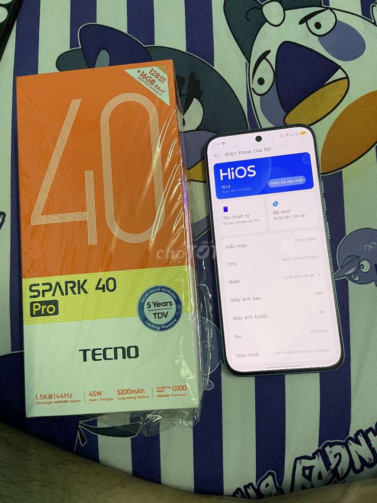 tecno spark 40 pro fullbox đẹp 99%. Mua bán Điện thoại tại Quận 7 Tp Hồ Chí Minh được đăng bởi Danh hình 1