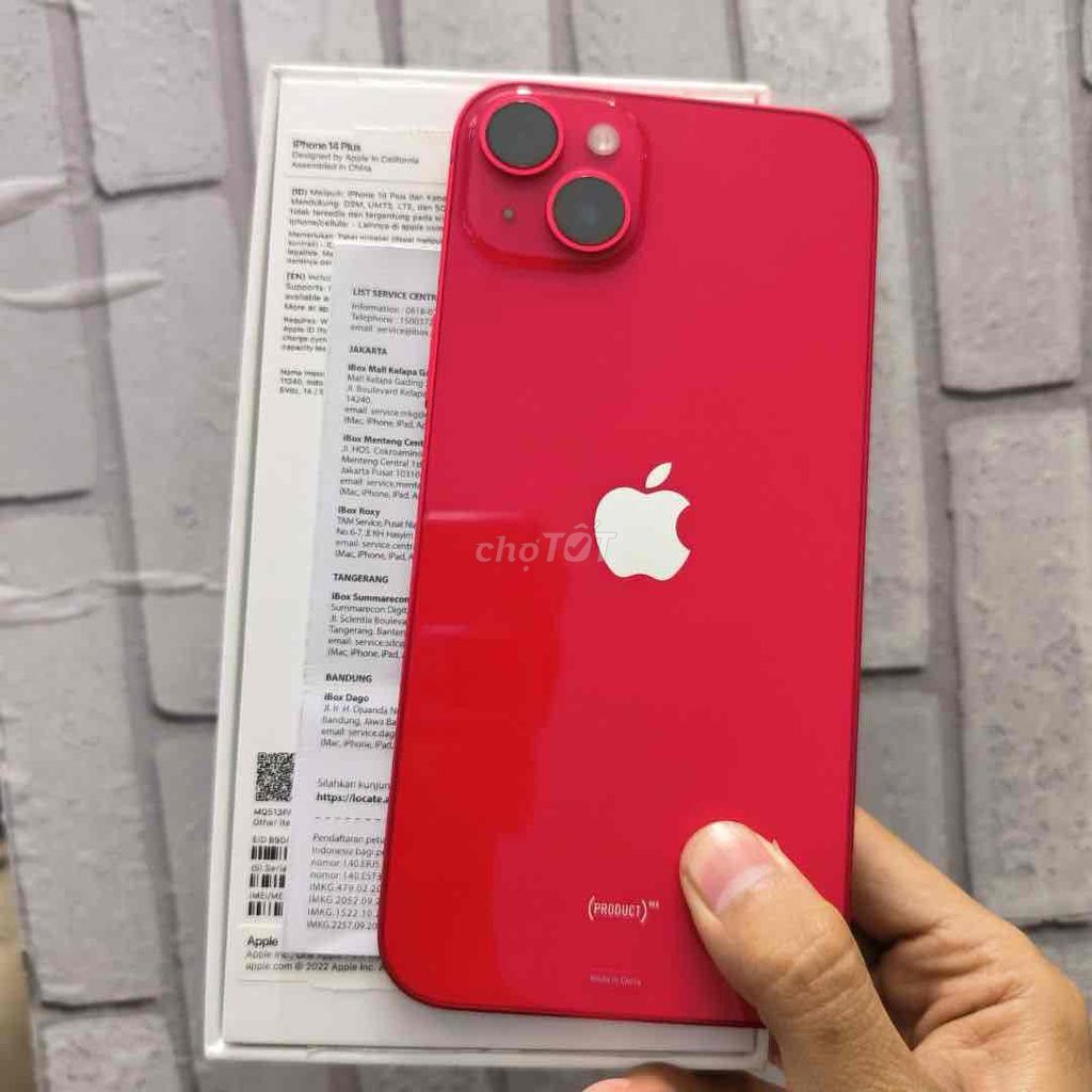 iphone 14 Plus Đỏ 128 Đẹp keng Fullbox BH 8 tháng