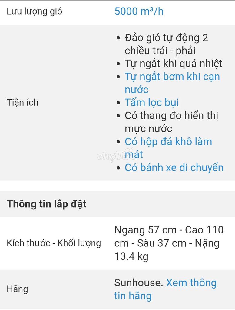 Quạt hơi nước hàng trưng bày mới 99%