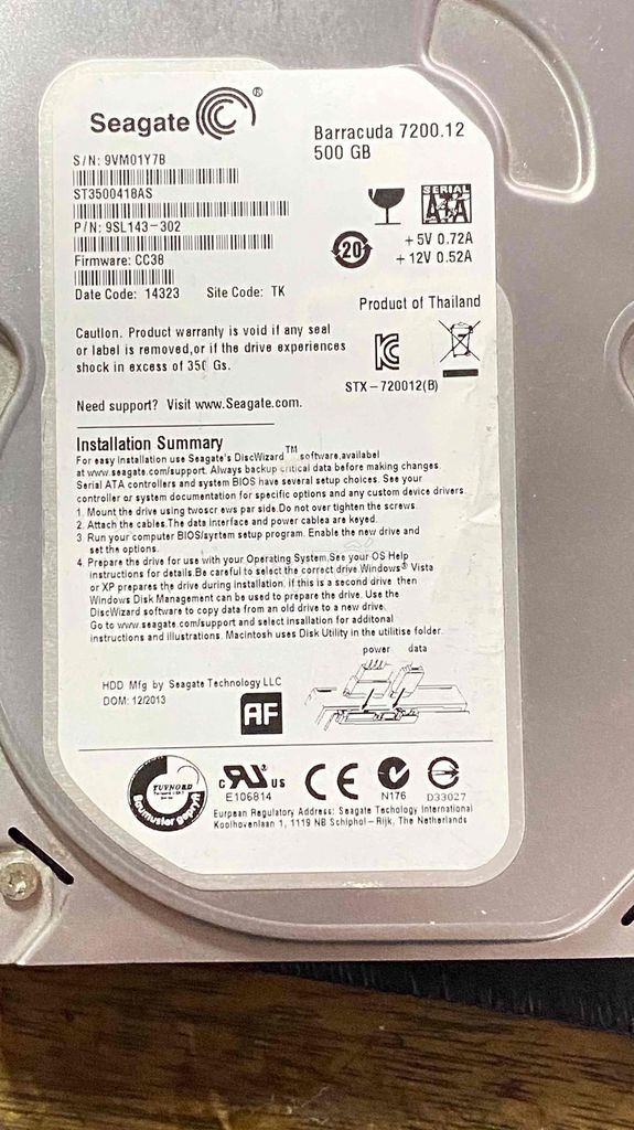 Ổ cứng Seagate Barracuda 7200.12 500GB. Mua bán Linh kiện (RAM, Card...) tại Thành phố Vinh Nghệ An được đăng bởi Nguyễn Đình Nhân hình 1