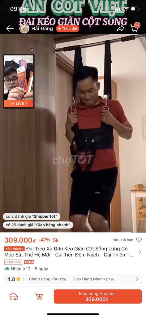 Bộ gồm xà đơn va Đai kéo giãn cột sống. Mua bán Đồ thể thao, Dã ngoại tại Thành phố Biên Hòa Đồng Nai được đăng bởi Tâm Hạnh hình 1