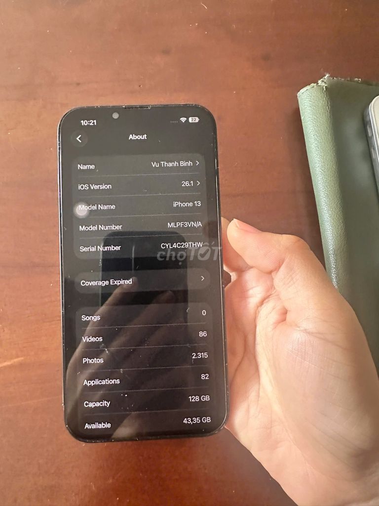 Apple iPhone 13 128GB midnjght VN/A active 04 2024. Mua bán Điện thoại tại Quận Bình Tân Tp Hồ Chí Minh được đăng bởi Vũ Thanh Bình hình 1