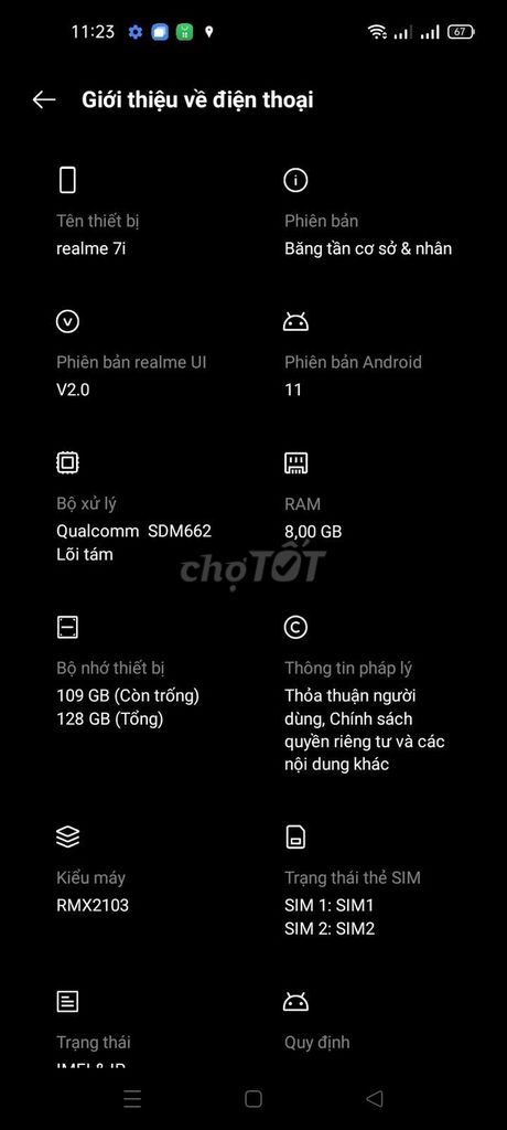 Realme 7i 8GB/128GB. Mua bán Điện thoại tại Quận Ninh Kiều Cần Thơ được đăng bởi Tấn Lộc Cao hình 1