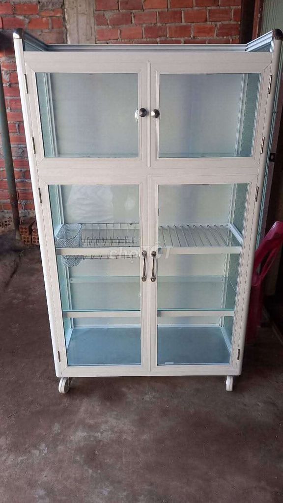 Tủ chén bát nhôm kính Trắng 80cm. Mua bán Tủ, kệ gia đình tại Thành phố Buôn Ma Thuột Đắk Lắk được đăng bởi Nhôm kính Tủ Nhựa Tuketop hình 1