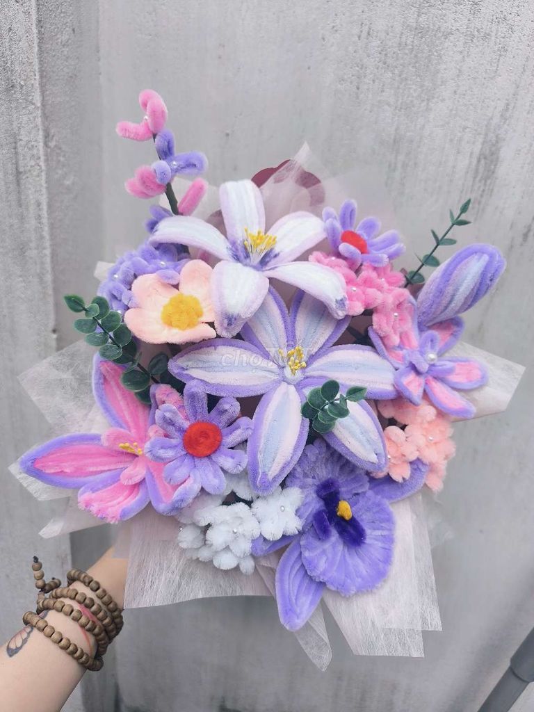 Bó hoa kẽm nhung tím quà tặng. Mua bán Cây cảnh, đồ trang trí tại Thành phố Dĩ An Bình Dương được đăng bởi Diễm Sương hình 1