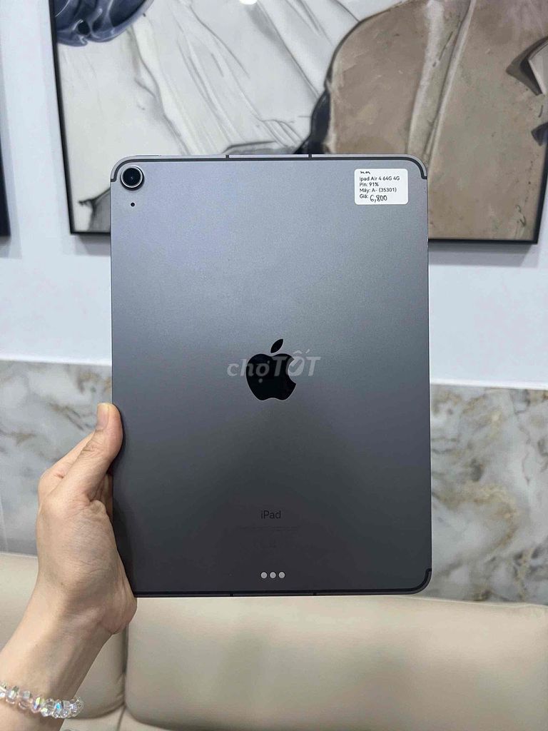 Apple iPad Air 4 64GB Xám 4G/Wifi LTE Pin 91. Mua bán Máy tính bảng tại Huyện Hóc Môn Tp Hồ Chí Minh được đăng bởi SIRI STORE HCM hình 1