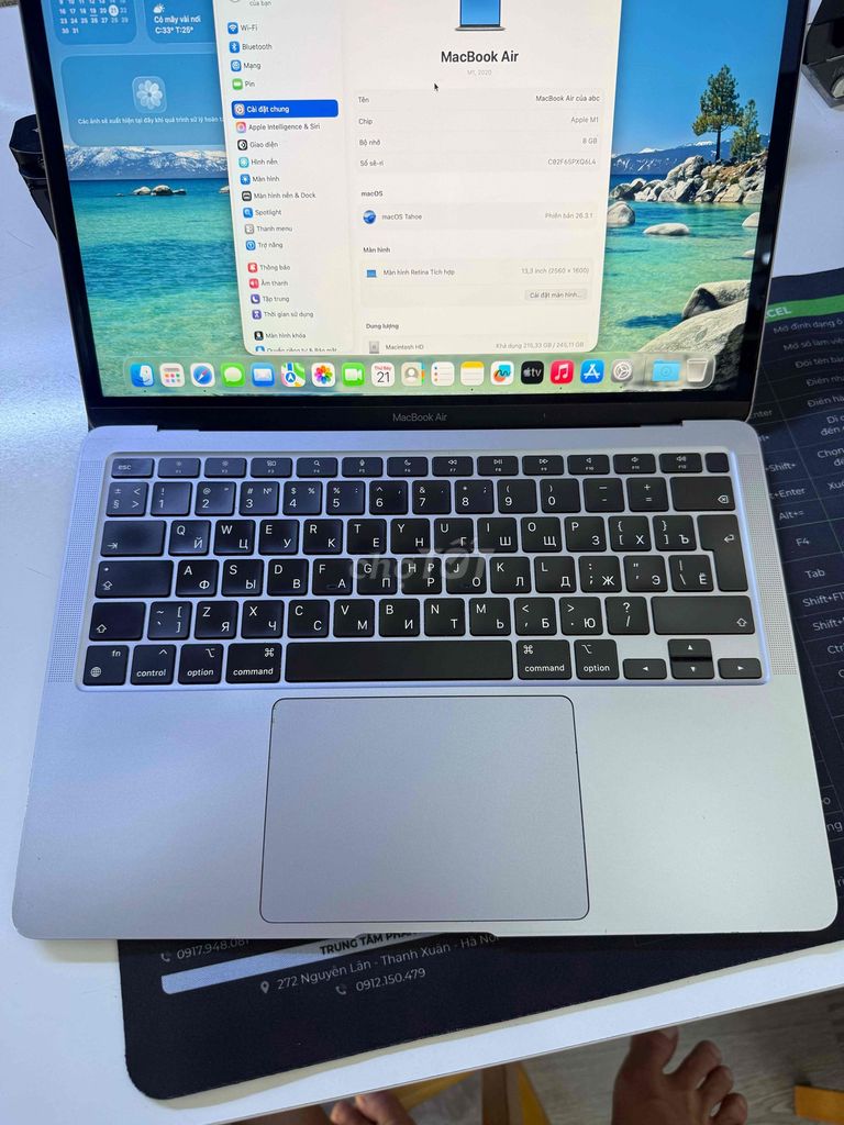 MacBook air M1 dòng chip m1 mạnh mẽ Bản 8-256gb. Mua bán Laptop tại Thành phố Thủ Dầu Một Bình Dương được đăng bởi Ngọc Tây Tech hình 1