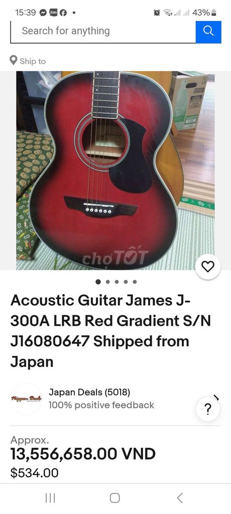 Guitar ebay bán 13t5 lận, zin japan về