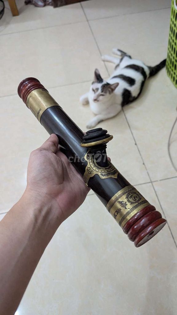 Điếu cày Gỗ Kim loại Nâu Vàng đồng Rút gọn