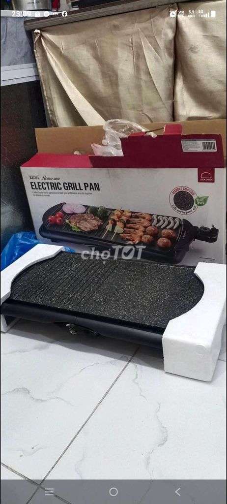 Bếp nướng điện Lock&Lock Electric Grill Pan. Mua bán Bếp, lò, đồ điện nhà bếp tại Quận 7 Tp Hồ Chí Minh được đăng bởi mẹ Cà rốt hình 1