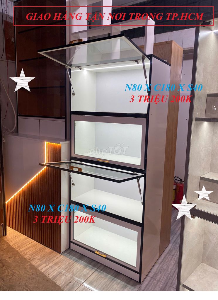 XẢ TỦ CỬA LẬT TRƯNG BÀY MÔ HÌNH / PHỤ KIỆN BÀY BÁN. Mua bán Tủ, kệ gia đình tại Quận 12 Tp Hồ Chí Minh được đăng bởi  NỘI THẤT GIÁ XƯỞNG TPHCM hình 1