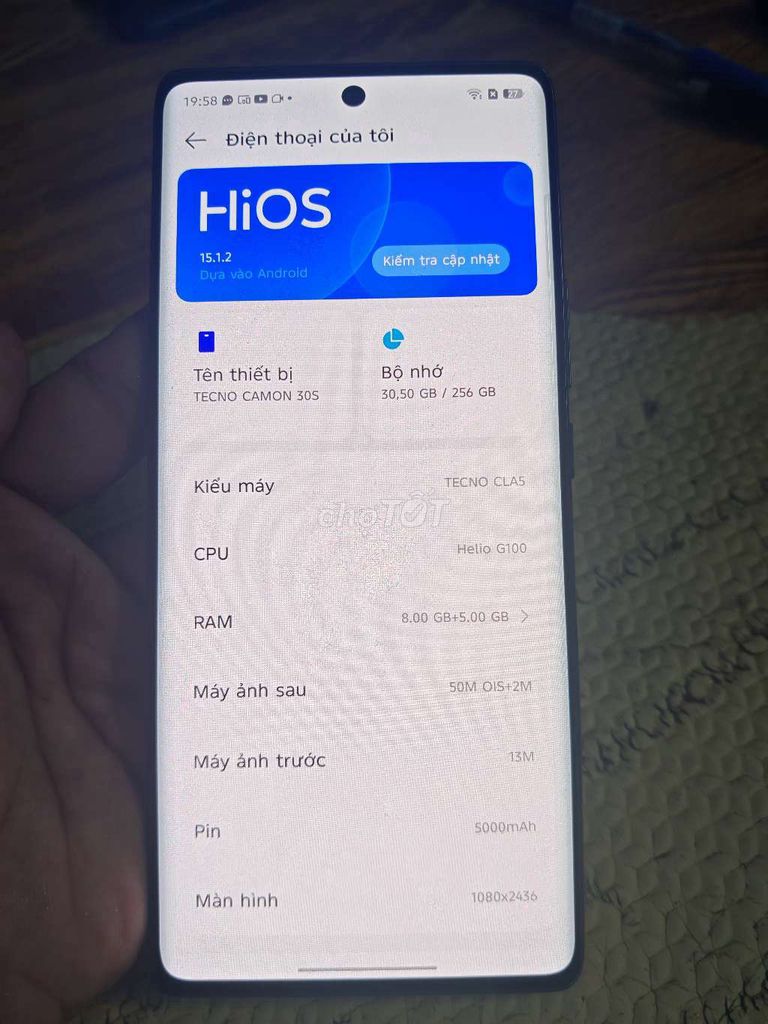 Tecno Camon 30S 8/256 (giao lưu/thu mua). Mua bán Điện thoại tại Huyện Thanh Trì Hà Nội được đăng bởi Vua điện thoại hình 1