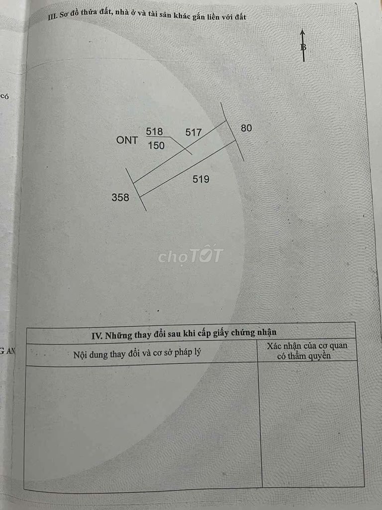 Đất thổ cư có sổ hồng 150m2