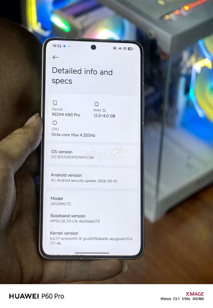 Xiaomi Redmi K80 Pro 12GB. Mua bán Điện thoại tại Quận Hoàng Mai Hà Nội được đăng bởi black cat hình 1