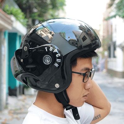 mũ bảo hiểm AvexTopgun đen bóng.Size XL.Mũ mới 99%