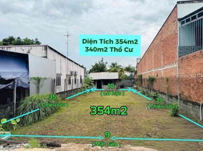 kẹt tiền bán 354m2 (10x35) full thổ cư giá 650tr ngân hàng hỗ trợ vay