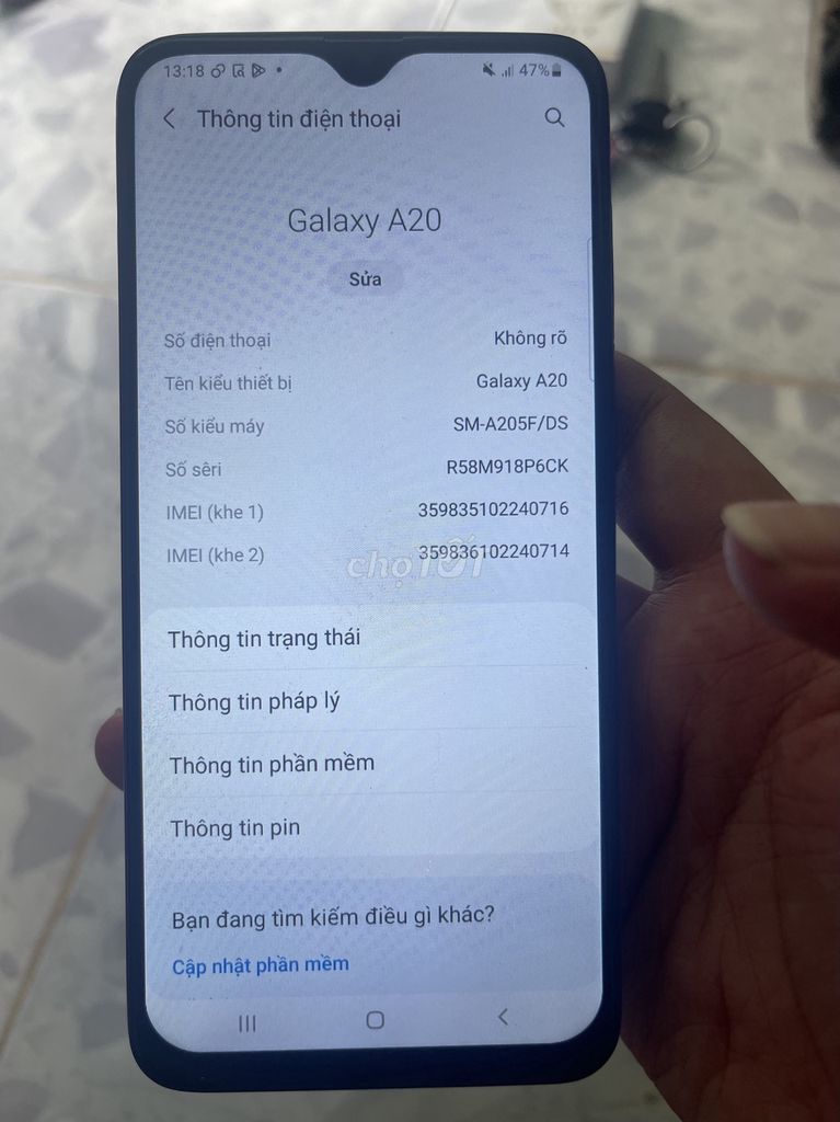 Điện thoại samsung galaxy A20. Mua bán Điện thoại tại Quận Bình Tân Tp Hồ Chí Minh được đăng bởi Ngọc Sơn hình 3