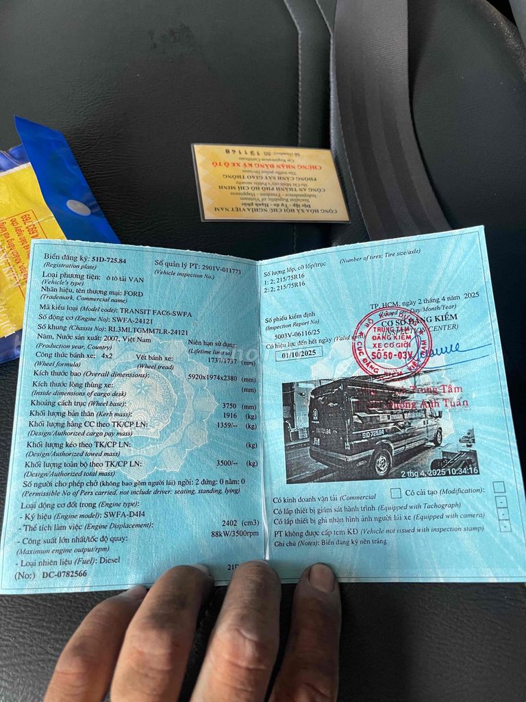 Ford Transit 2007 3 chỗ - 35000 km. Mua bán Ô tô tại Thành phố Thủ Đức Tp Hồ Chí Minh được đăng bởi Nguyen Minh Hieu hình 3