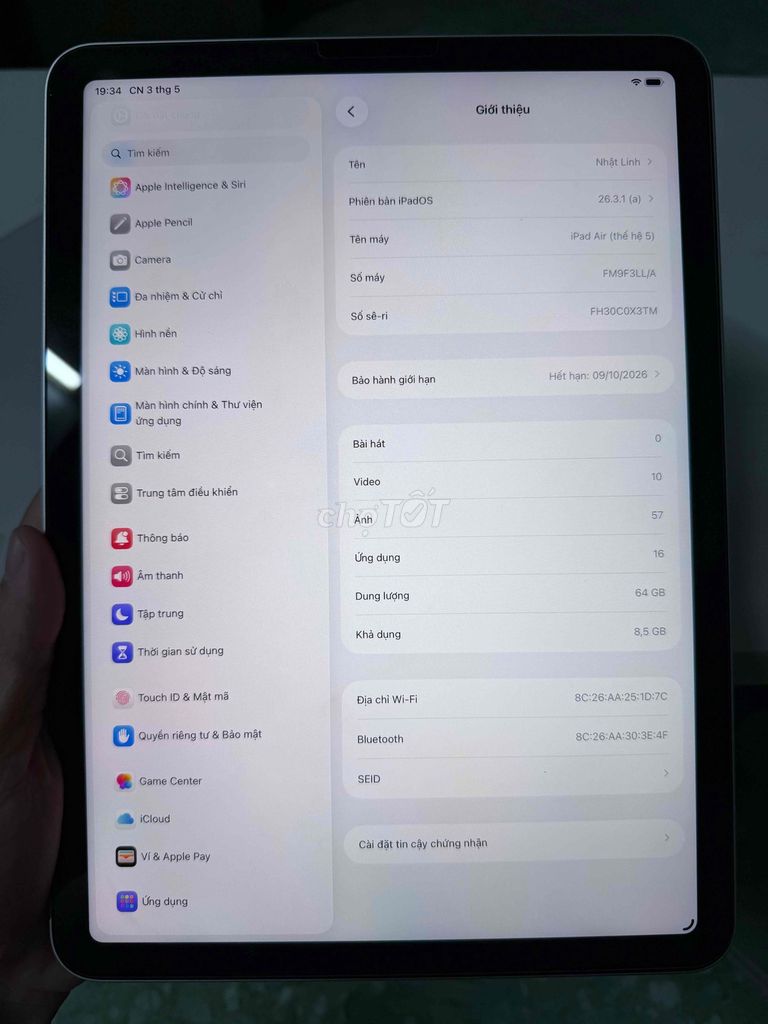 iPad Air 5 M1. Mua bán Máy tính bảng tại Quận Ninh Kiều Cần Thơ được đăng bởi Tuấn hình 1