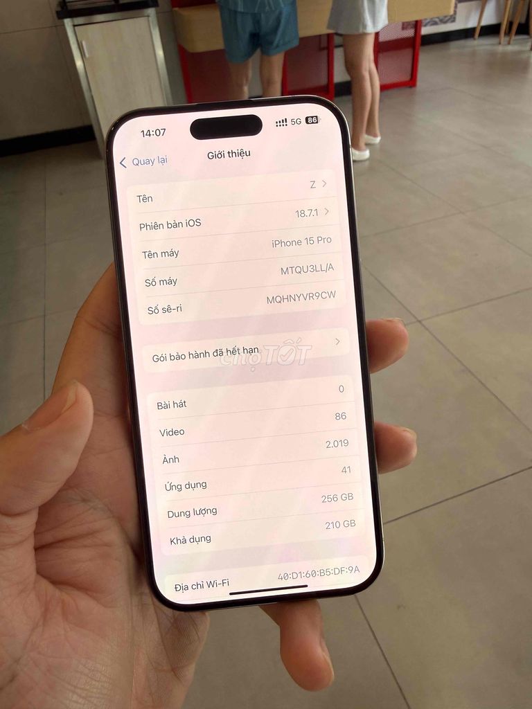 iPhone 15 Pro 256GB QT Natural zin ốc full bill. Mua bán Điện thoại tại Thành phố Thủ Đức Tp Hồ Chí Minh được đăng bởi DK Store hình 1