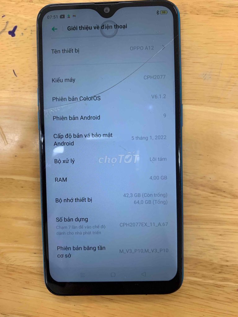 OPPO A12 64GB Xanh. Mua bán Điện thoại tại Quận Phú Nhuận Tp Hồ Chí Minh được đăng bởi bùi ngọc minh nghĩa hình 1