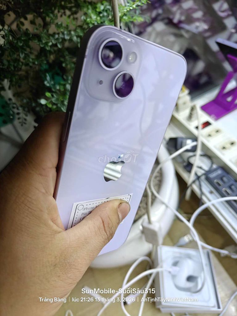 iPhone 14 Plus 128Gb Tím Pin 100 zin all. Mua bán Điện thoại tại Huyện Trảng Bàng Tây Ninh được đăng bởi Sun Mobile Shop Điện Thoại Trảng Bàng Tây Ninh 01 hình 1