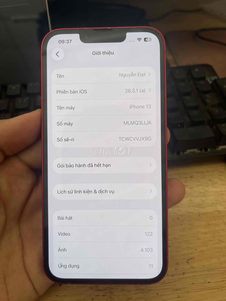 Apple iPhone 13 Đỏ Đã qua sử dụng. Mua bán Điện thoại tại Huyện Trảng Bom Đồng Nai được đăng bởi Phạm Văn Đông hình 1