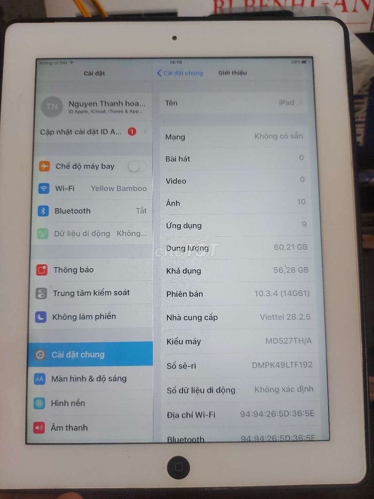 Apple iPad 4 64GB Trắng Đã sử dụng. Mua bán Máy tính bảng tại Quận 5 Tp Hồ Chí Minh được đăng bởi Thiên Sơn hình 1