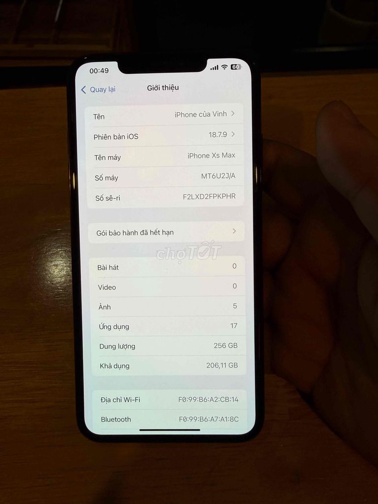 Apple iPhone Xs Max 256GB Đen Đã qua sử dụng. Mua bán Điện thoại tại Huyện An Dương Hải Phòng được đăng bởi Hoàng nguyễn hình 1