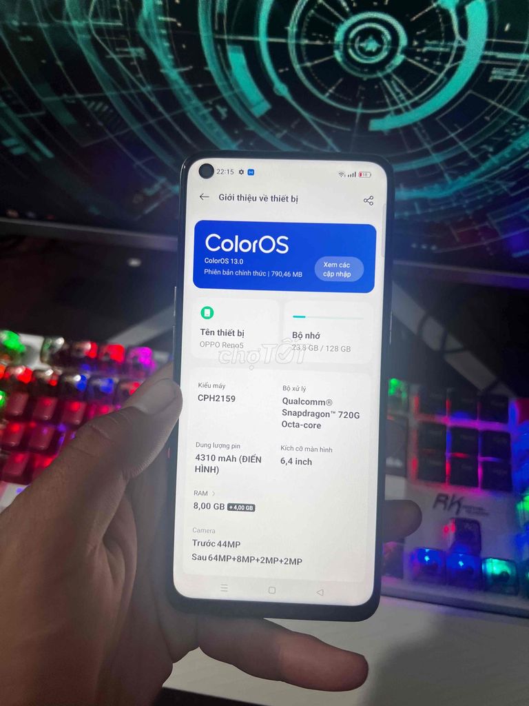 OPPO Reno5 128GB. Mua bán Điện thoại tại Quận 12 Tp Hồ Chí Minh được đăng bởi Tấn Lợi hình 1