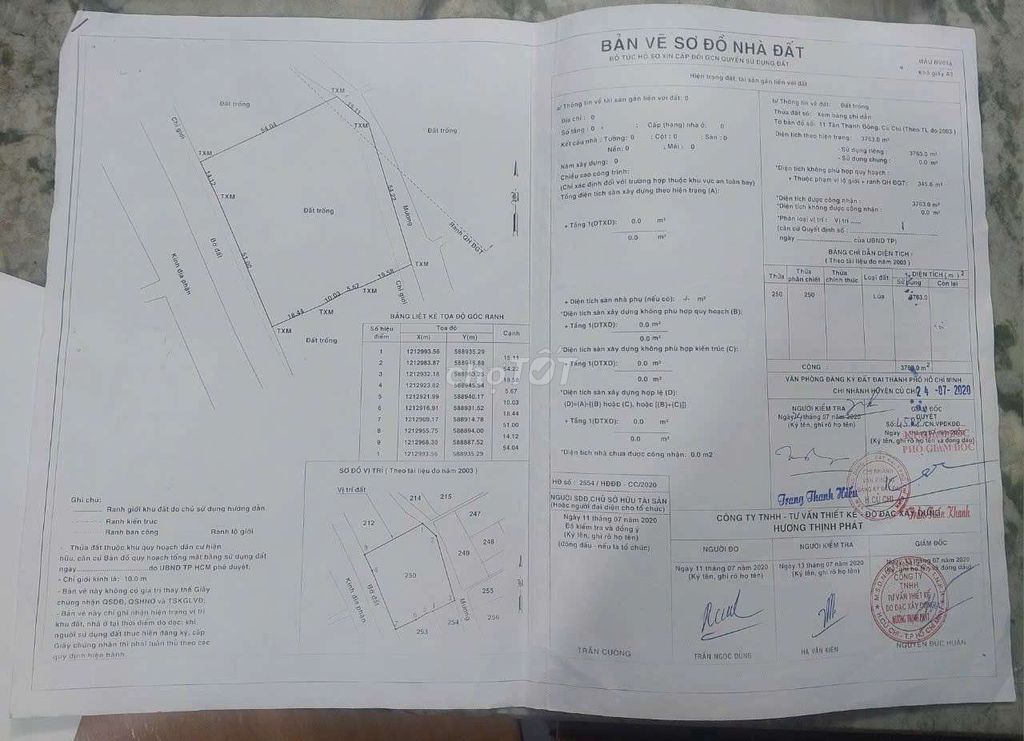 CHÍNH CHỦ CẦN BÁN LÔ ĐẤT 3763m2, xã Tân Thạnh Đông .