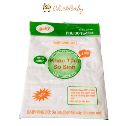 Khăn tắm cho bé, khăn xô tắm 4 lớp Phú Đô