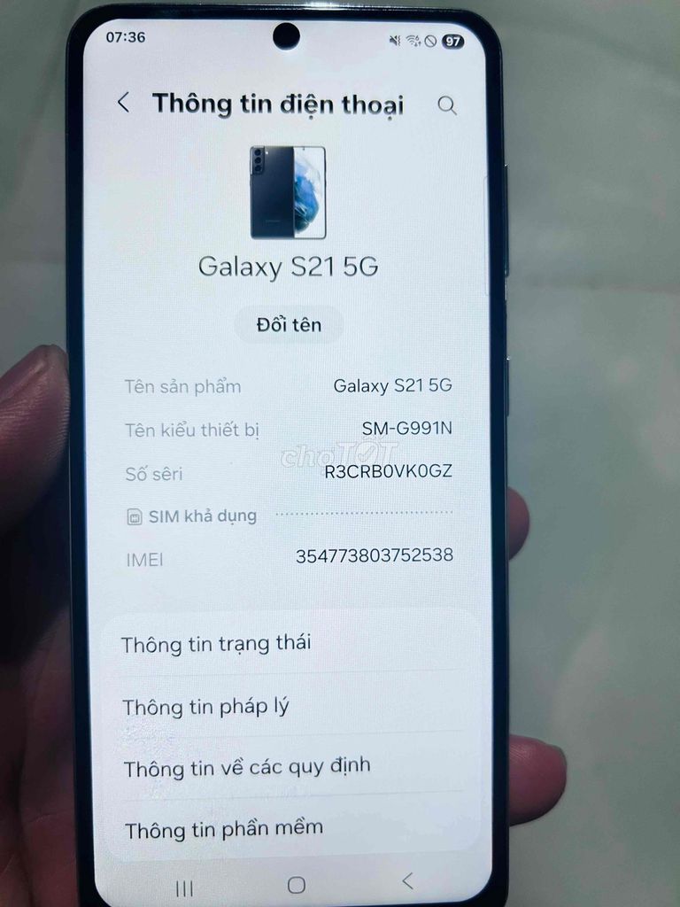 Samsung Galaxy S21 5G 256GB Trắng. Mua bán Điện thoại tại Huyện Tam Bình Vĩnh Long được đăng bởi Tiểu đệ hình 1