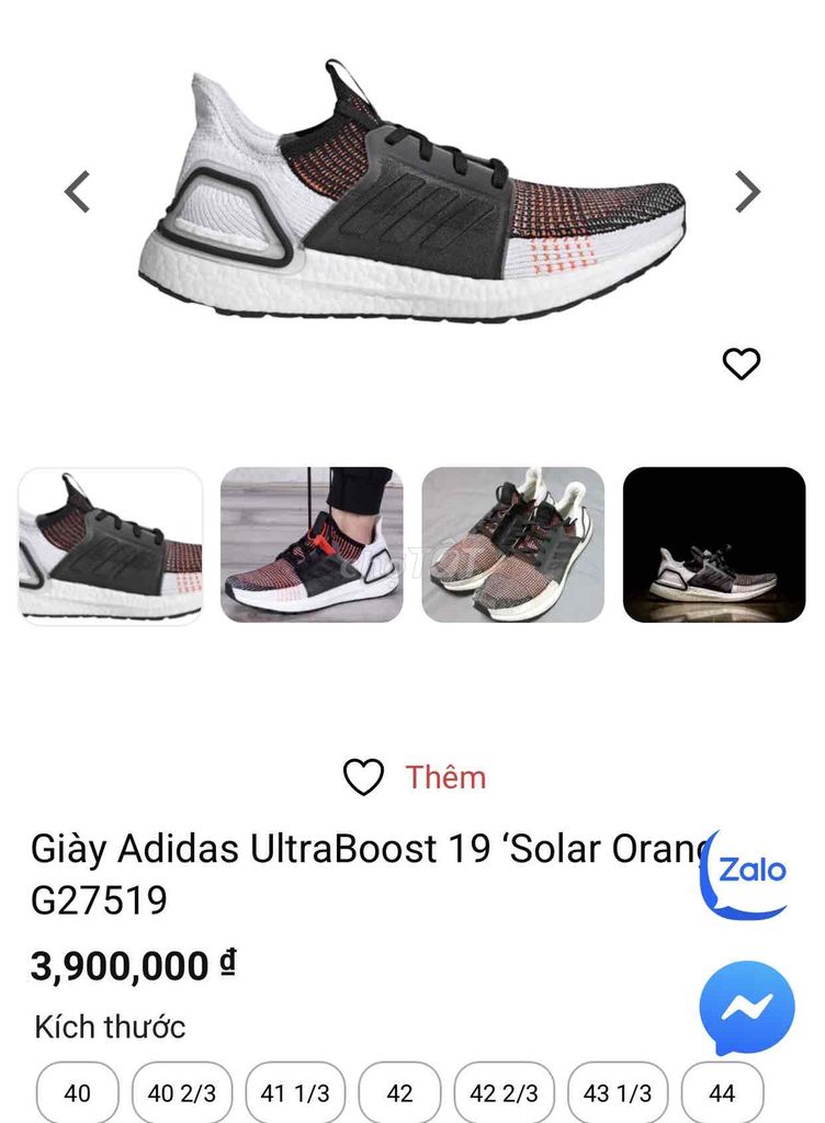 Ultraboost size 43,44 chính hãng cao cấp