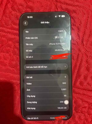 Apple iPhone 15 Pro Max 256GB Xanh 99%